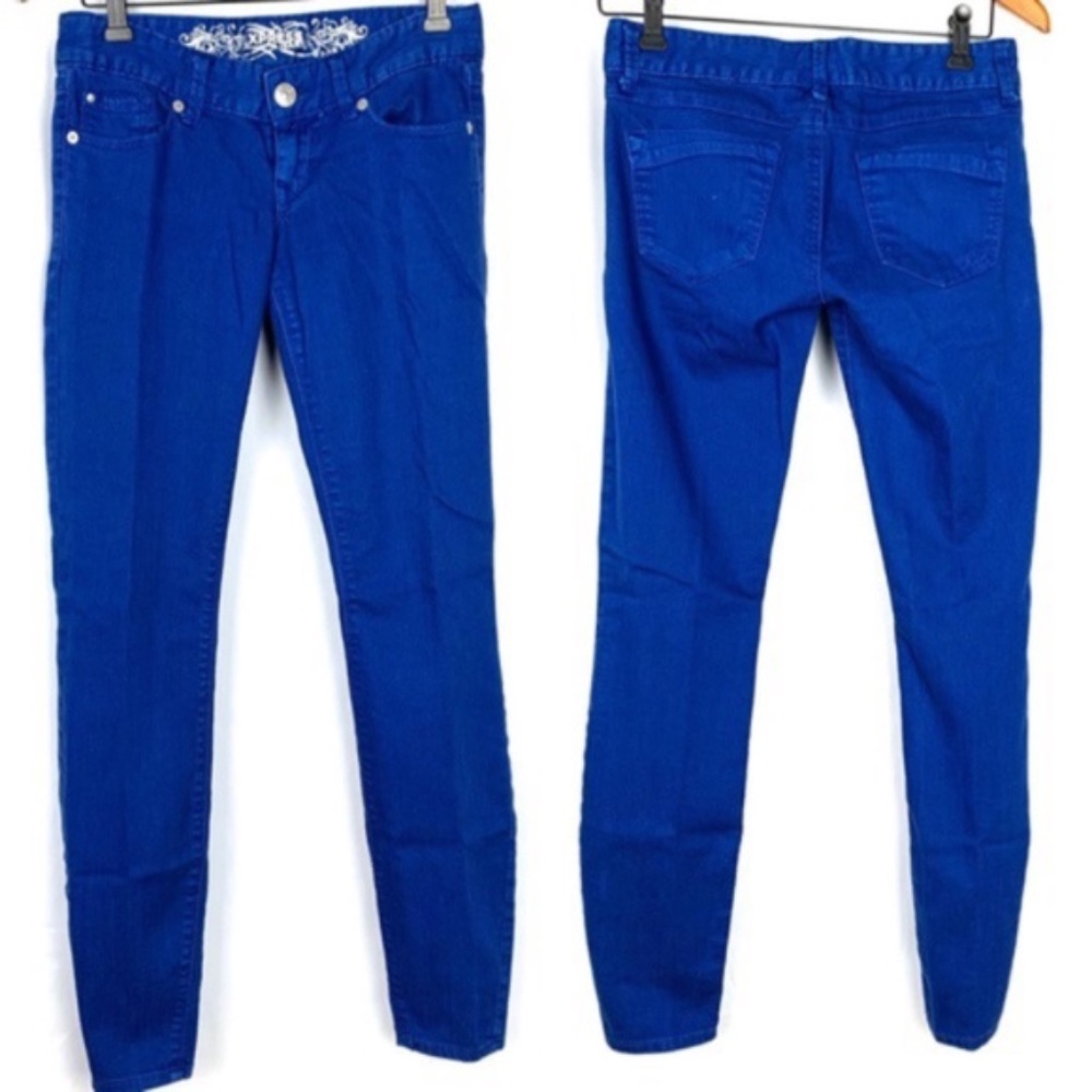 Express women's bright blue skinny jeans, size 0